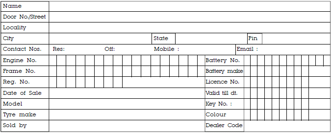 PERSONAL & MOTORCYCLE INFORMATION