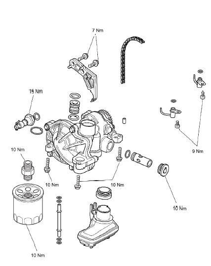 Exploded View - Oil Filter and Pump